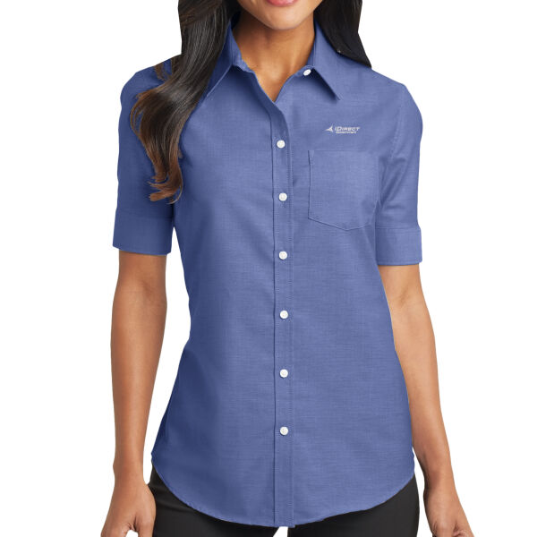   - Ladies Short Sleeve SuperPro ™ Oxford Shirt Thumbnail